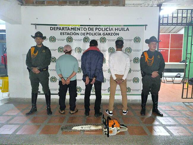 afectación y 0.65 metros cúbicos de madera de especie Nogal. Foto Policía Huila