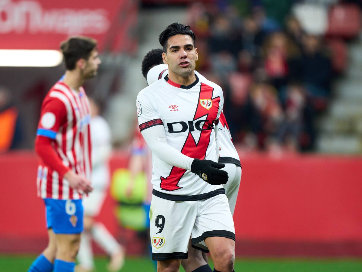 Falcao se despidió de la Copa del Rey: eliminación del Rayo a manos del Sporting