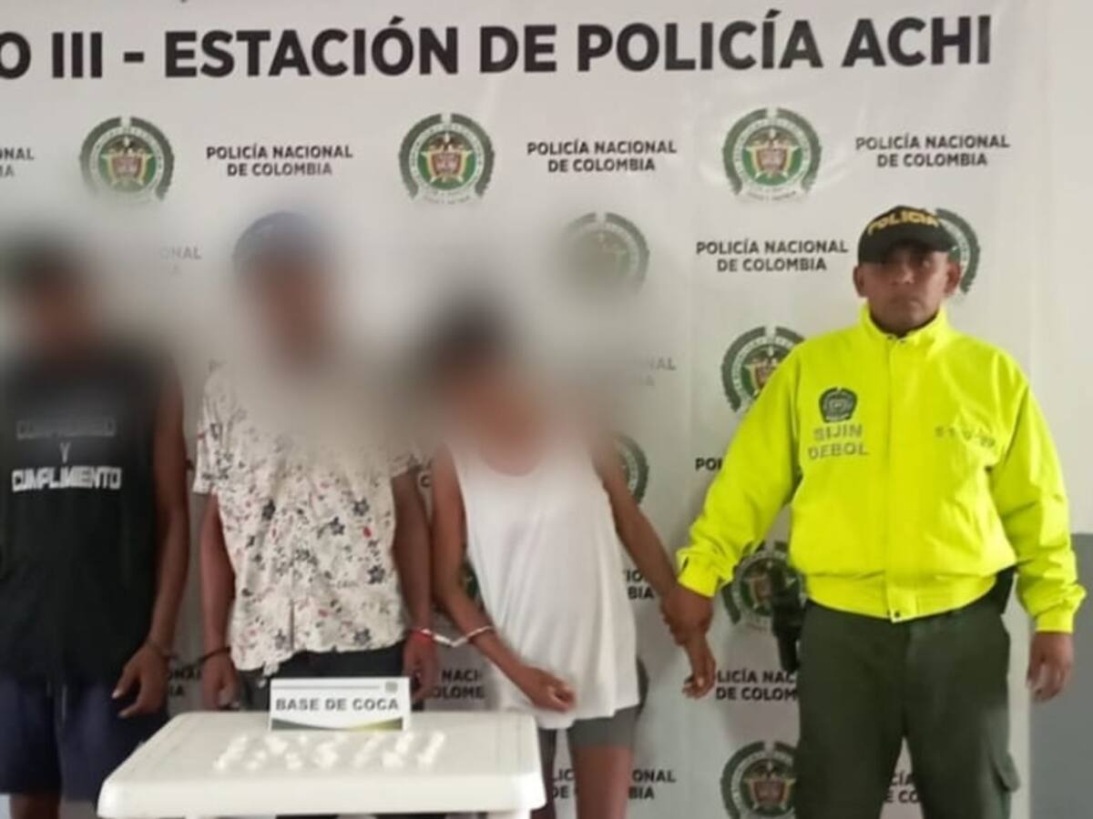 Tres detenidos en Achí- Bolívar por presunto tráfico de drogas