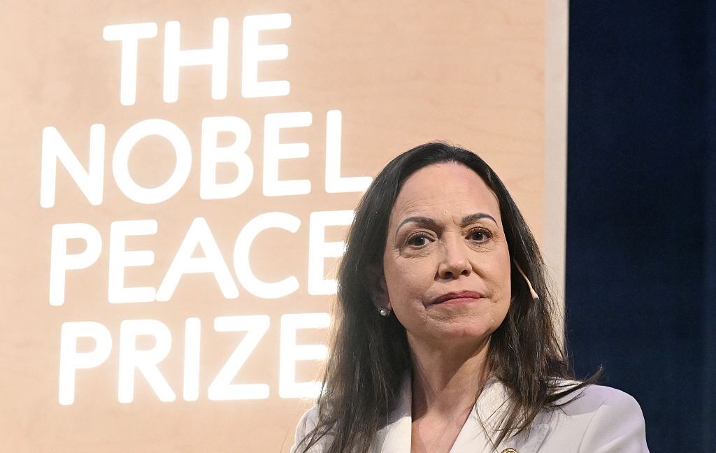 María Corina Machado en Oslo, Noruega. FOTO: by Rune Hellestad/Getty Images