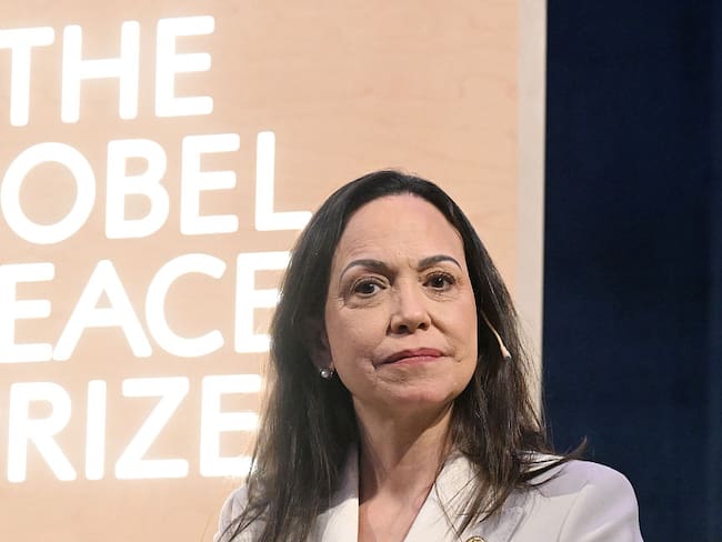 María Corina Machado en Oslo, Noruega. FOTO: by Rune Hellestad/Getty Images