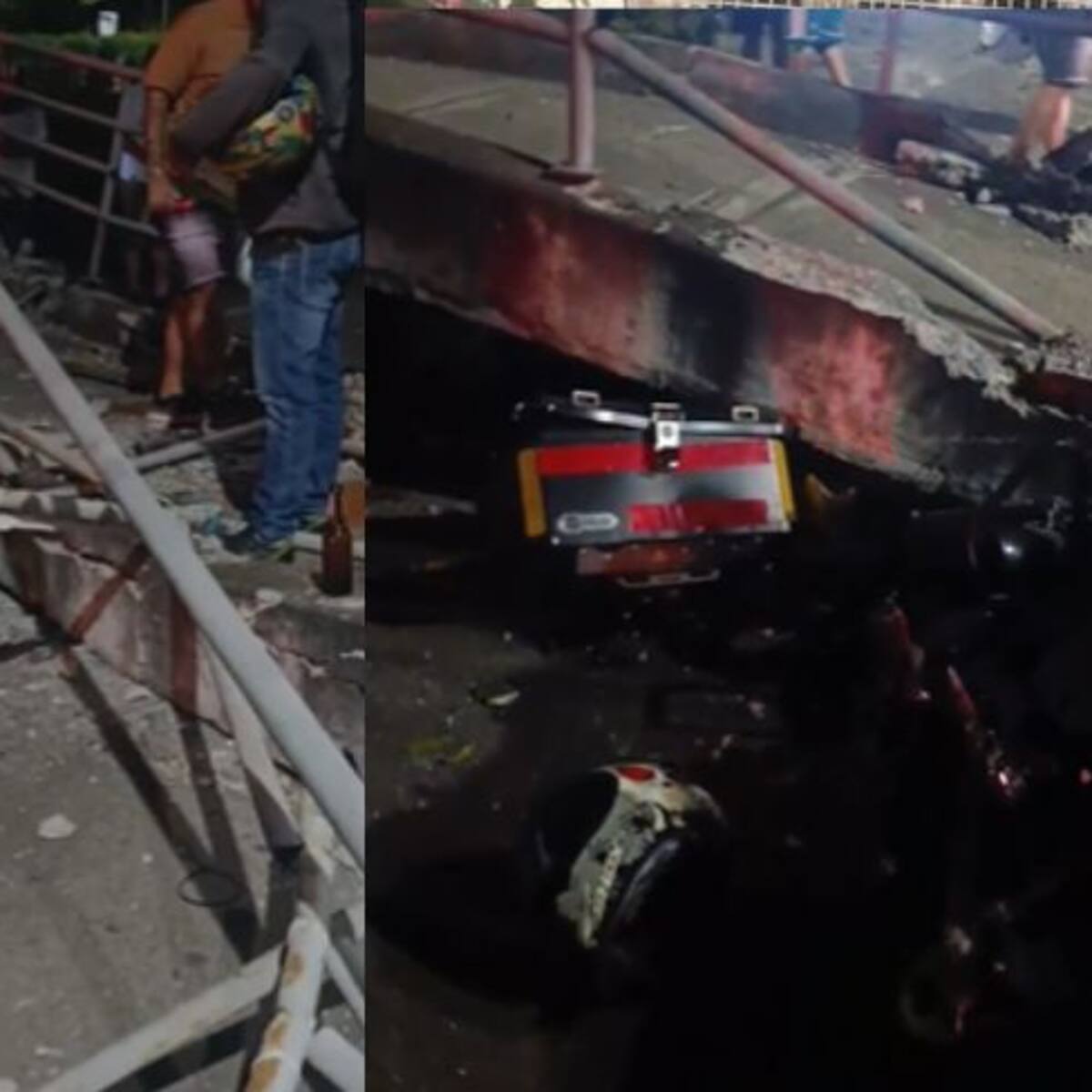 VIDEO | Tractomula provocó caída de puente peatonal en Girón: una persona fallecida y varios heridos