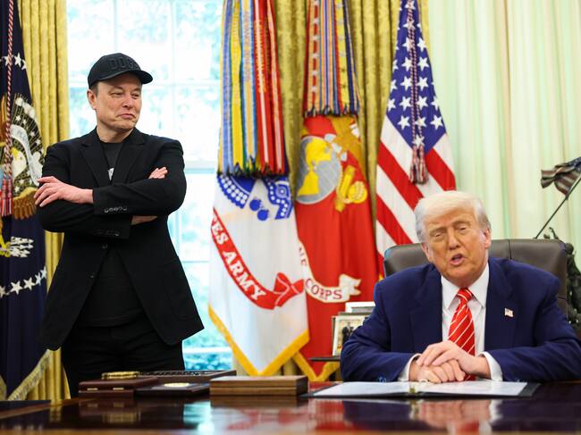 WASHINGTON, DC - MAY 30: Donald Trump ofrece una conferencia de prensa con Elon Musk . (Tom Brenner For The Washington Post via Getty Images)
