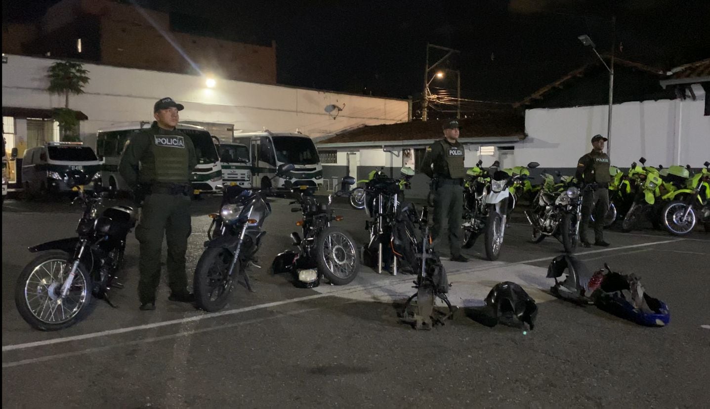 Motos hurtadas en Medellín. Foto: Policía Meval.