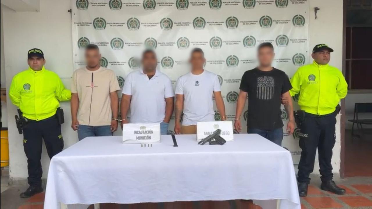 Los detenidos estarían relacionados con una tentativa de homicidio. Foto policía Huila.