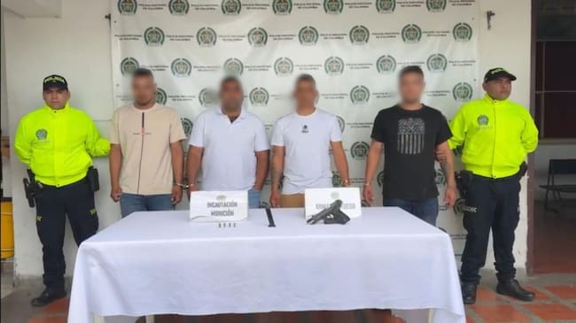 Los detenidos estarían relacionados con una tentativa de homicidio. Foto policía Huila.