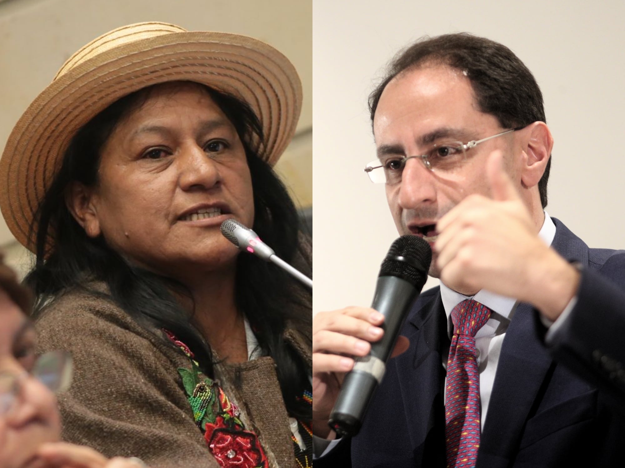 Aida Quilcué y José Manuel Restrepo. Fotos: Colprensa y Getty Images.