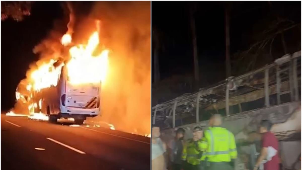 Estudiantes de Ibagué se salvaron luego que el bus en el que viajaban se incinerara