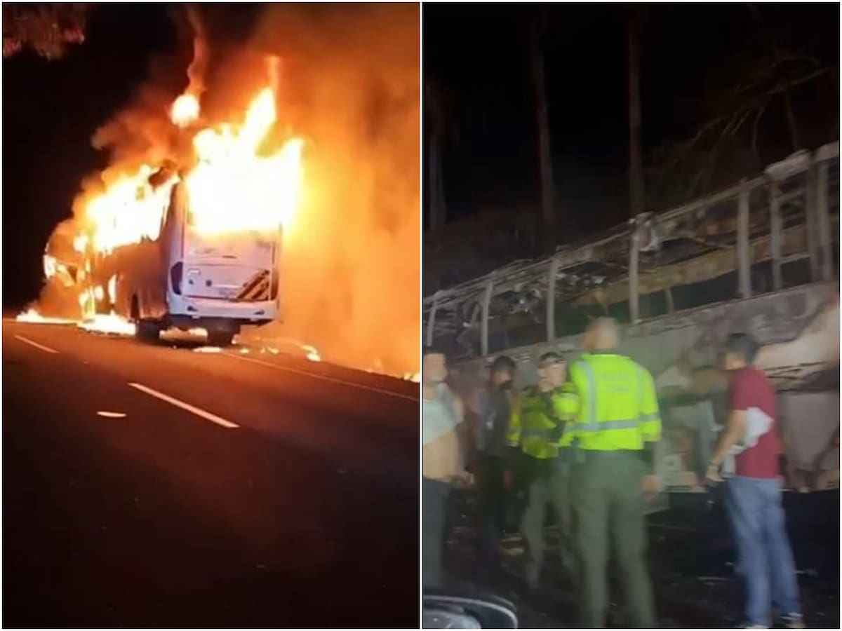 Estudiantes de Ibagué se salvaron luego que el bus en el que viajaban se incinerara