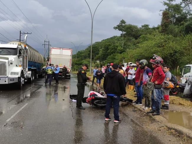 Motociclista murió en aparatoso accidente en Chimitá