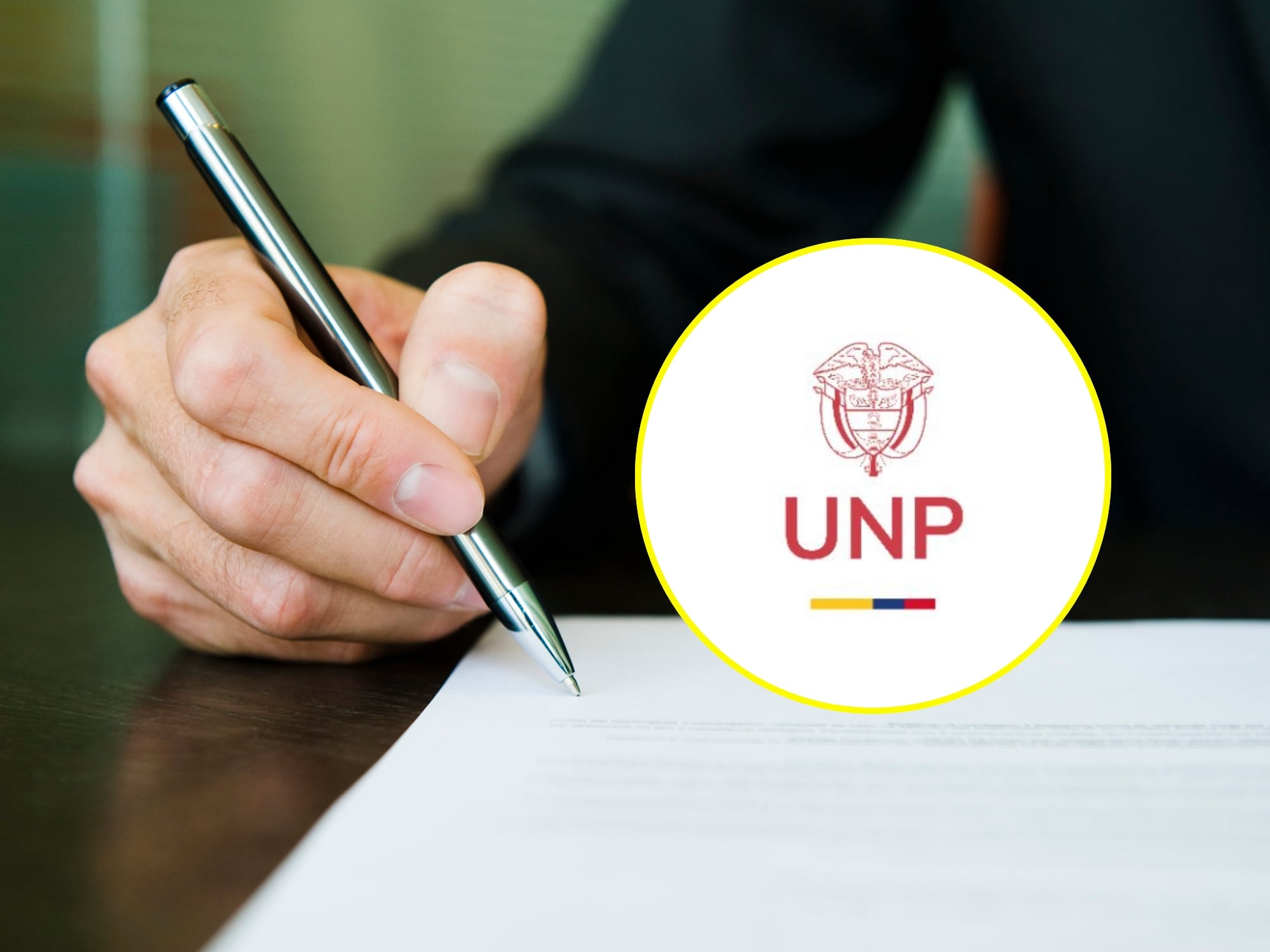 Documento y logo de UNP. Foto: Getty Images / X @UNPColombia
