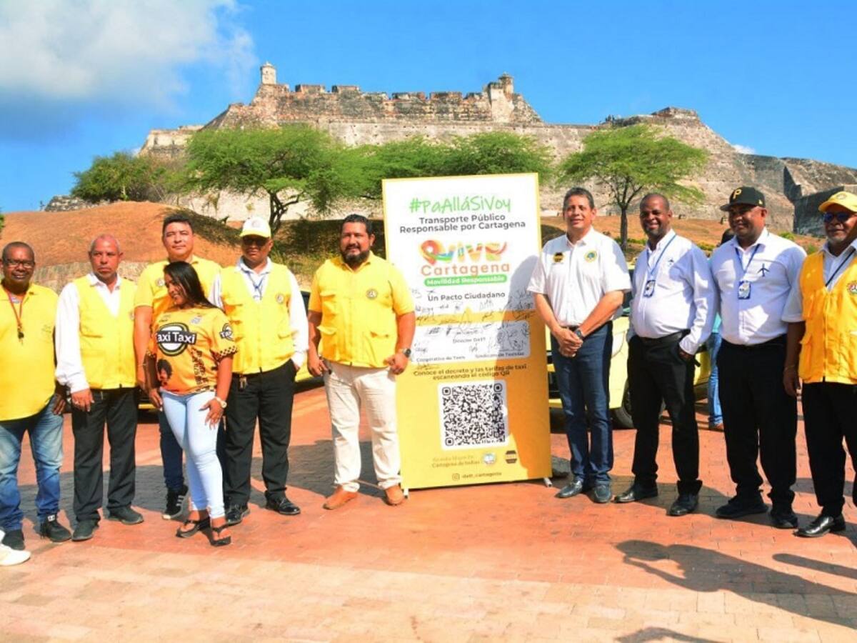 DATT y taxistas de Cartagena firman Pacto Ciudadano “Pa’ Allá Sí Voy” y “cobro lo justo”