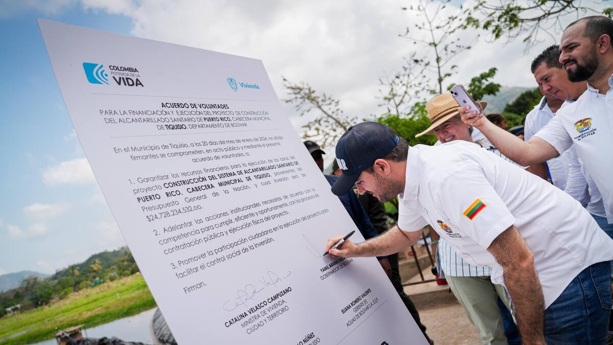 Gobernador anuncia $25.000 millones para construcción del alcantarillado en Tiquisio