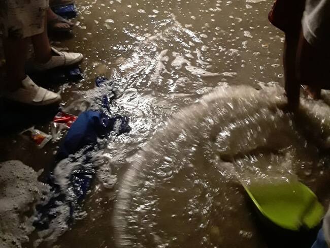 Calabozos estación Candelaria inundados