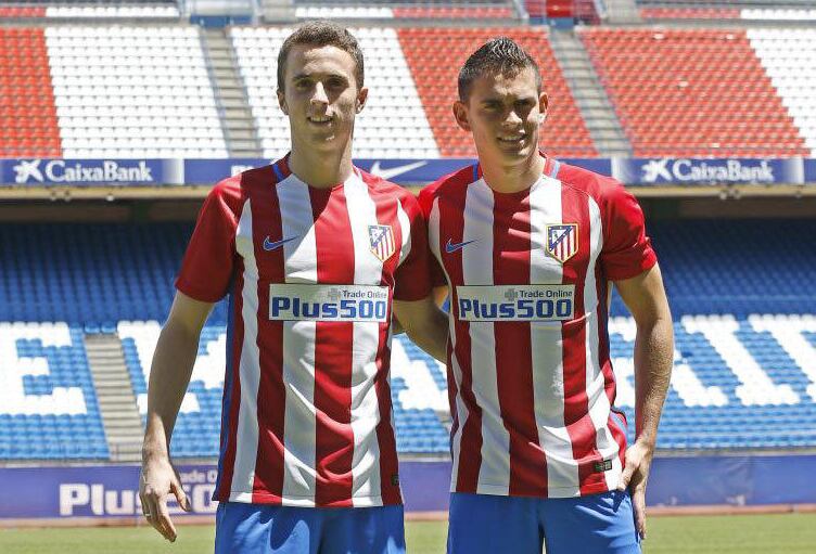 Diogo Jota y Rafael Santos Borré el día de su presentación como jugadores del Atlético de Madrid / Foto: Atlético de Madrid
