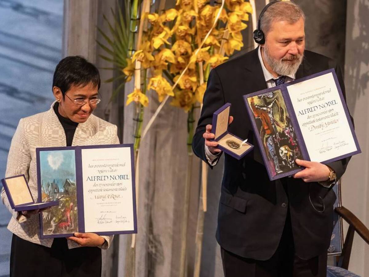 Periodistas amenazados reciben el Nobel de Paz