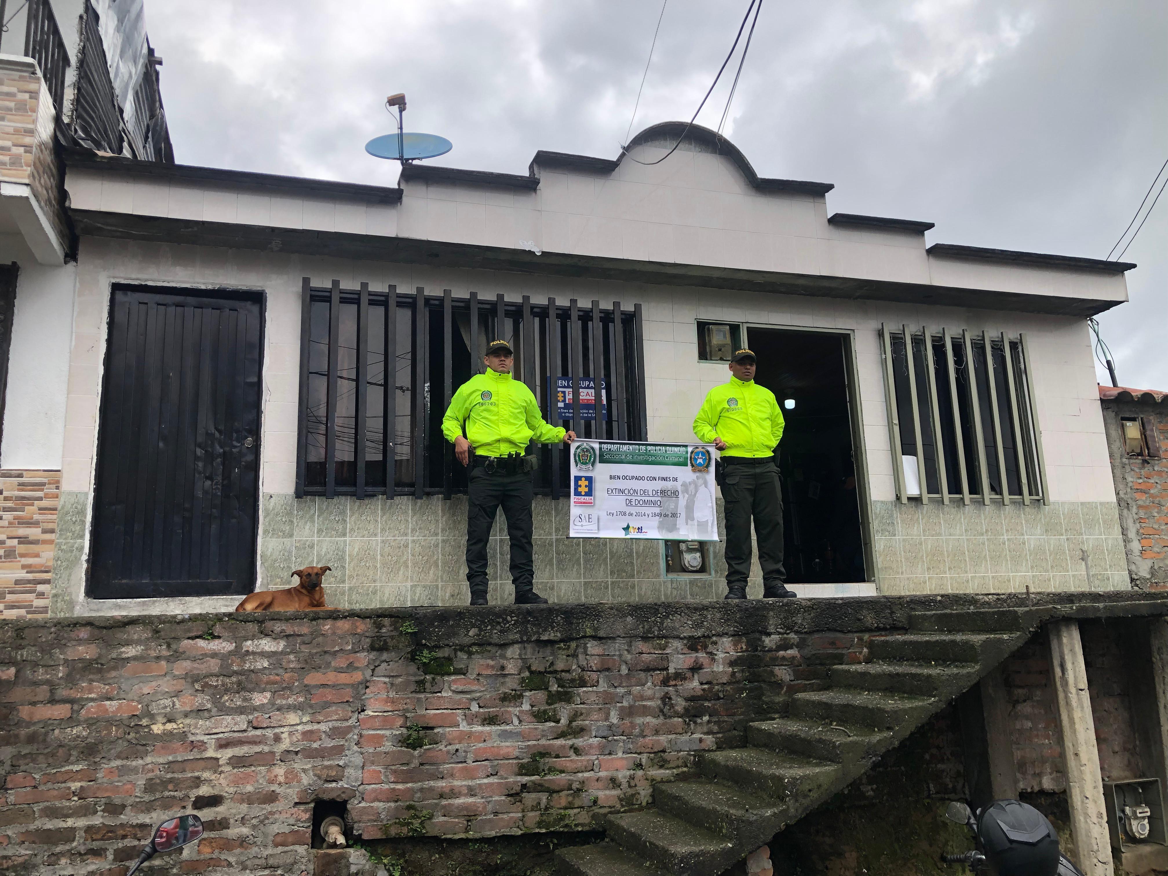 Operativos de extinción de dominio en el Quindío. Foto: Policía, Quindío