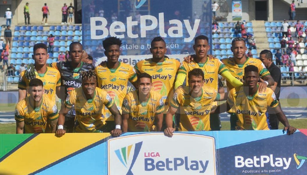La titular del Atlético Huila en su visita al Unión Magdalena / Dimayor.