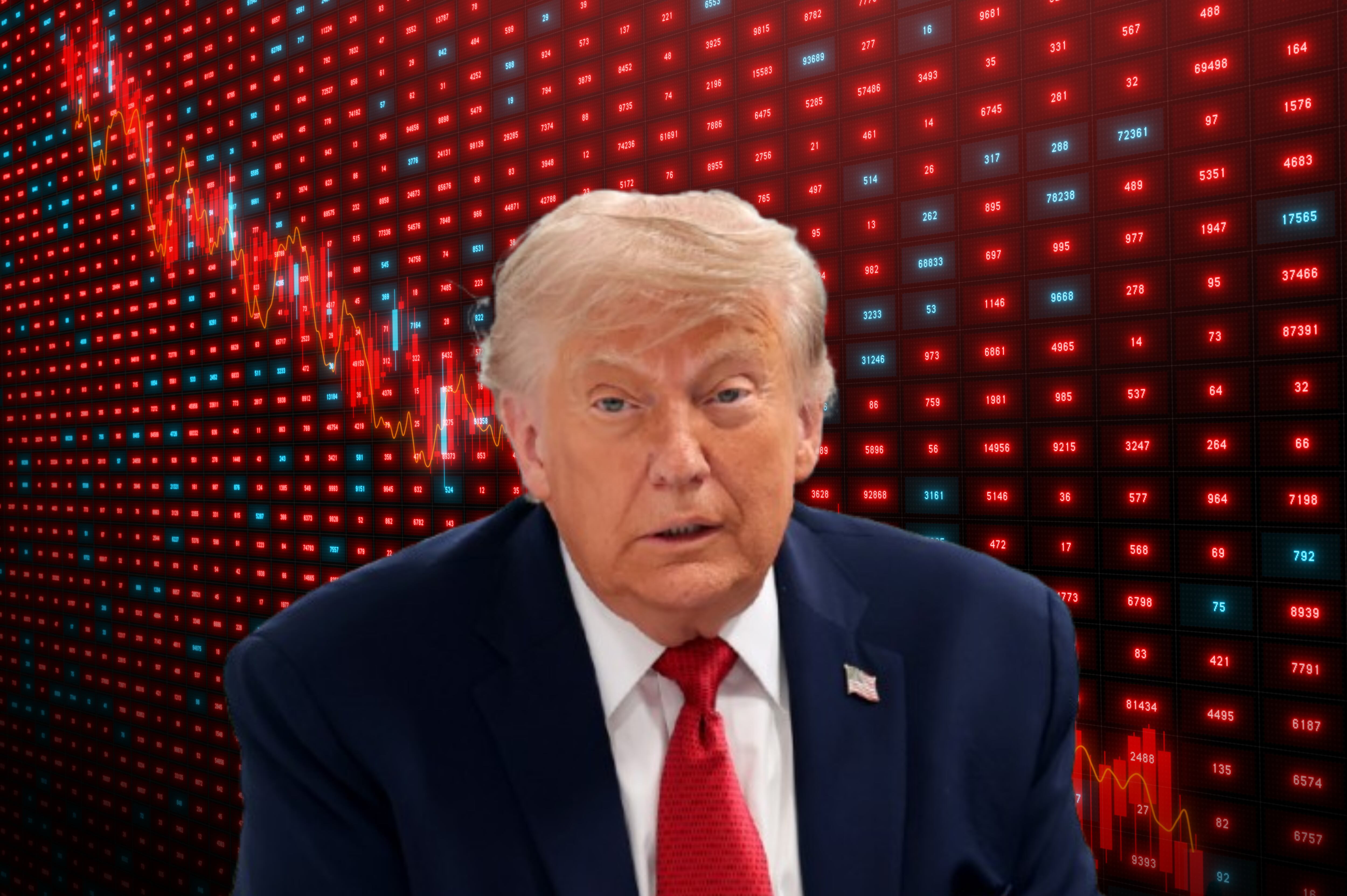 Imagen de referencia. Donald Trump - Gráficos con tendencia a la baja: Getty Images.