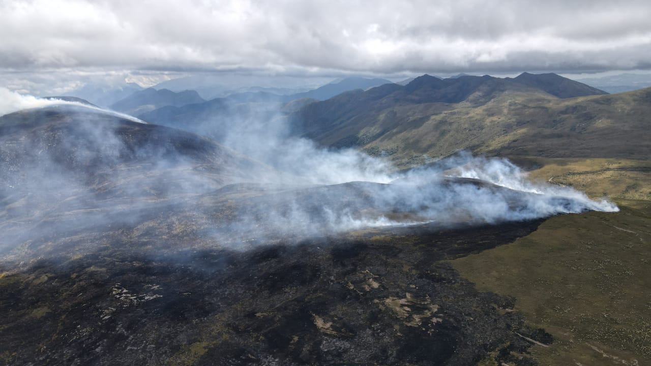 Incendio en reserva natural de Boyacá y Santander / Cortesía.