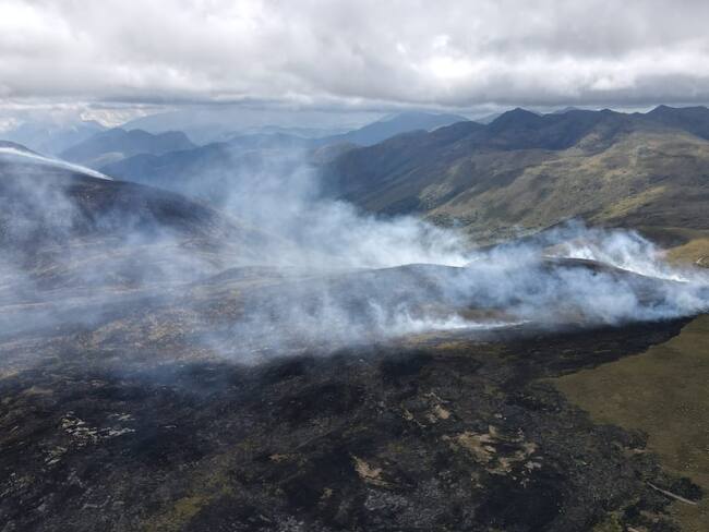 Incendio en reserva natural de Boyacá y Santander / Cortesía.