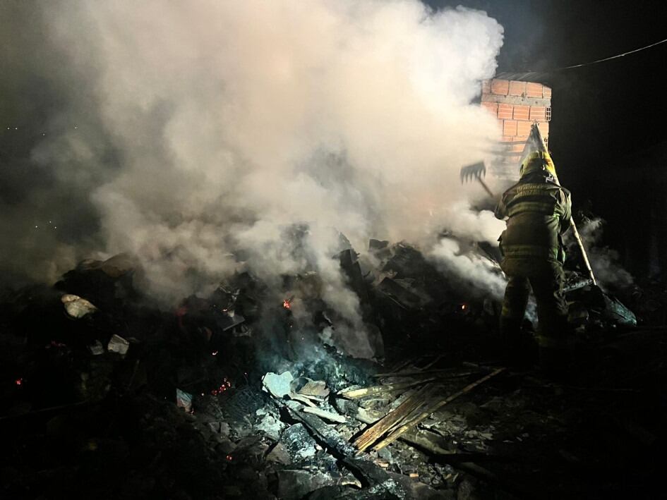 Foto suministrada Bomberos de Manizales/ incendio vereda el Guineo