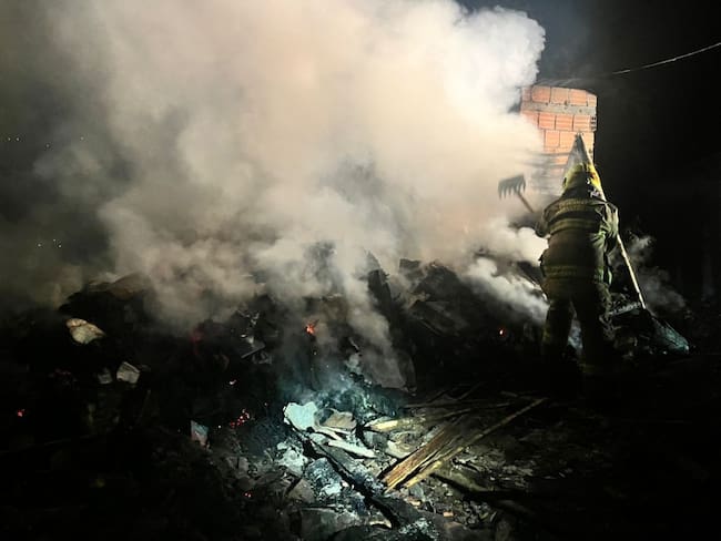 Foto suministrada Bomberos de Manizales/ incendio vereda el Guineo
