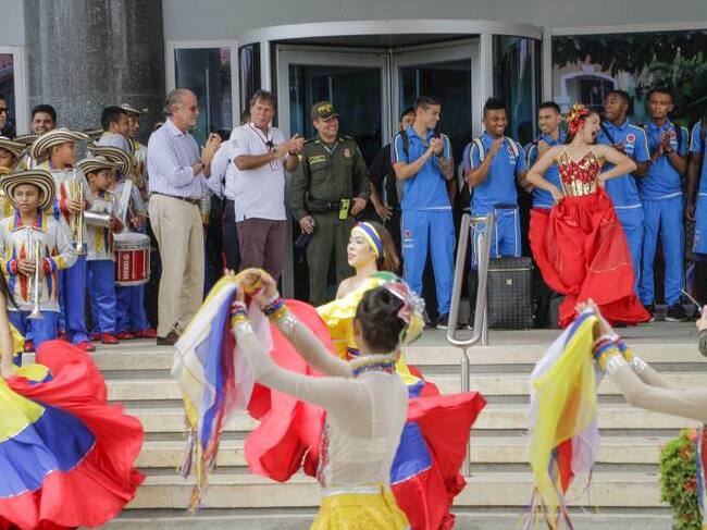 Banda de Baranoa, en la despedida a la selección Colombia.