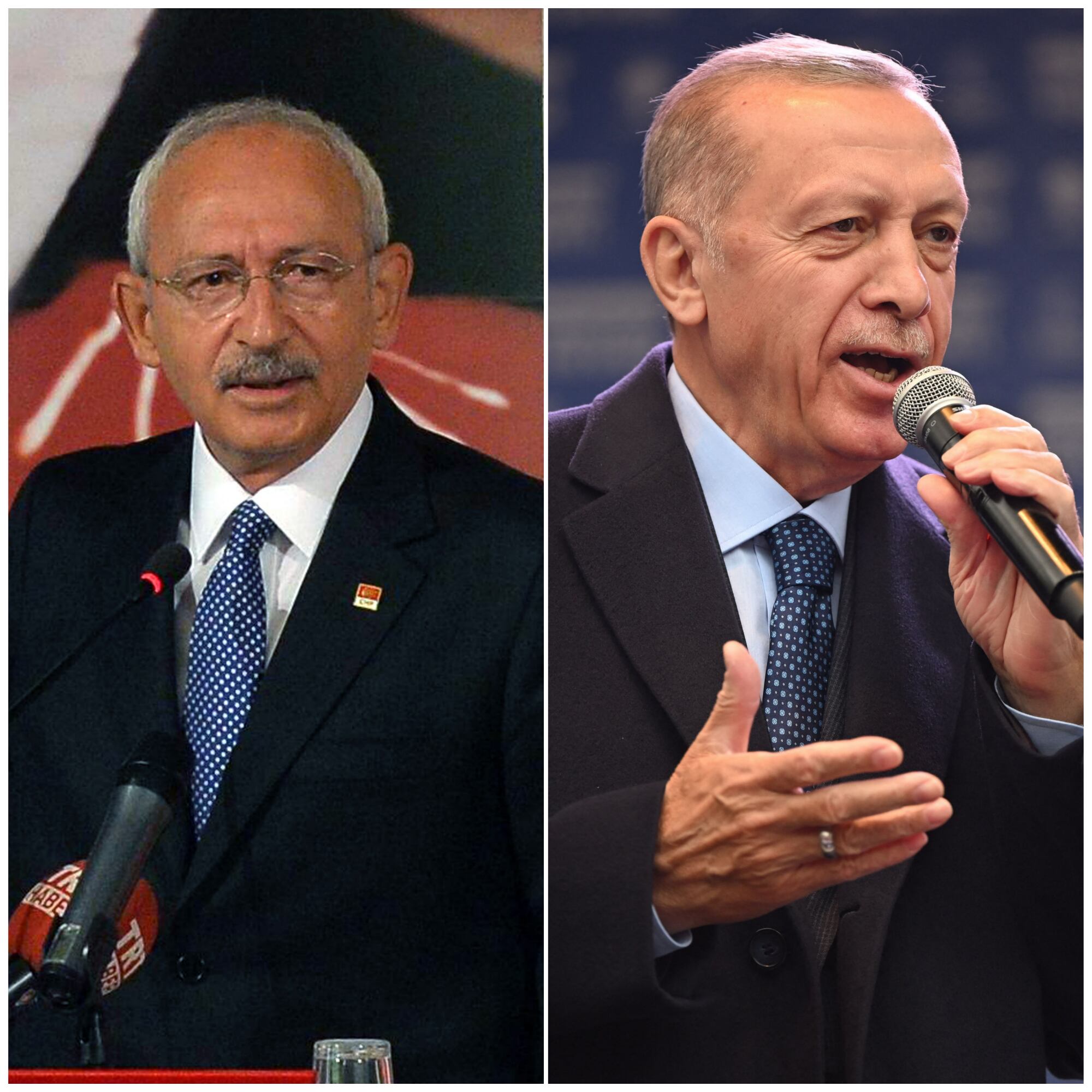 Los principales candidatos a la presidencia en Turquía: Kemal Kiliçdaroglu (Izq) y Recep Tayyip Erdogan (Der).
(Foto: Getty)