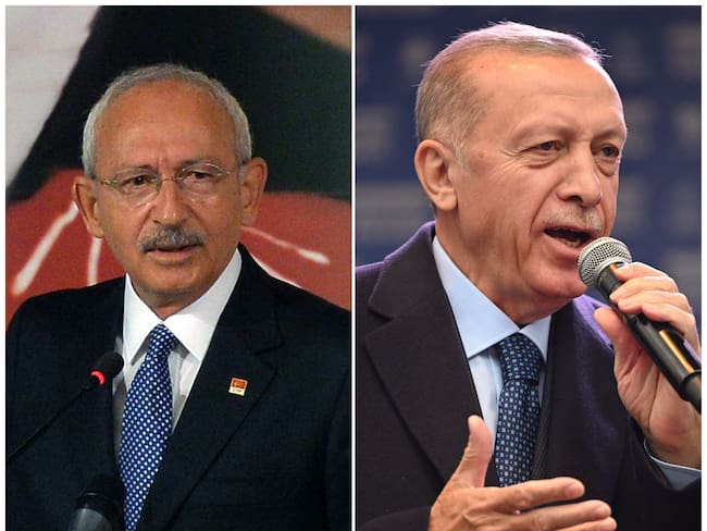 Los principales candidatos a la presidencia en Turquía: Kemal Kiliçdaroglu (Izq) y Recep Tayyip Erdogan (Der).
(Foto: Getty)