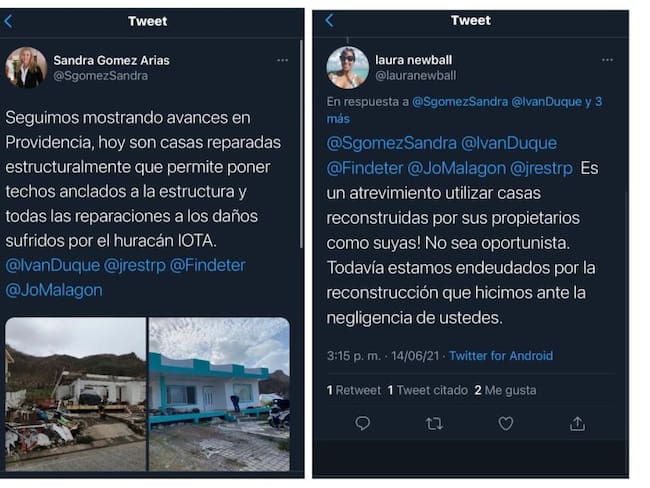 Al parecer, la dueña de esta casa en Providencia se molestó porque reconstrucción la hicieron ellos y no el Gobierno, como haría entender un tuit.