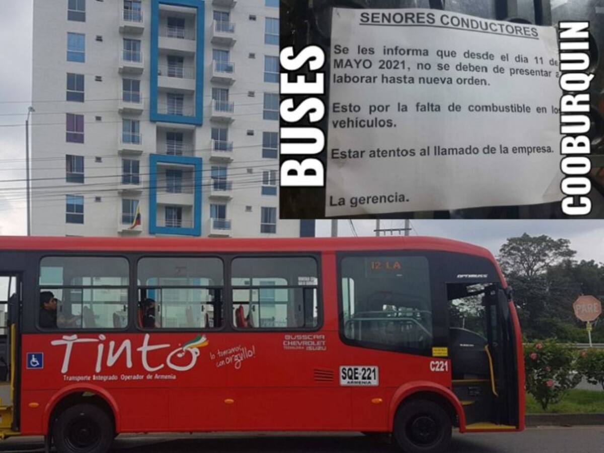 Por falta de combustible, hay suspensión de rutas de buses en Armenia