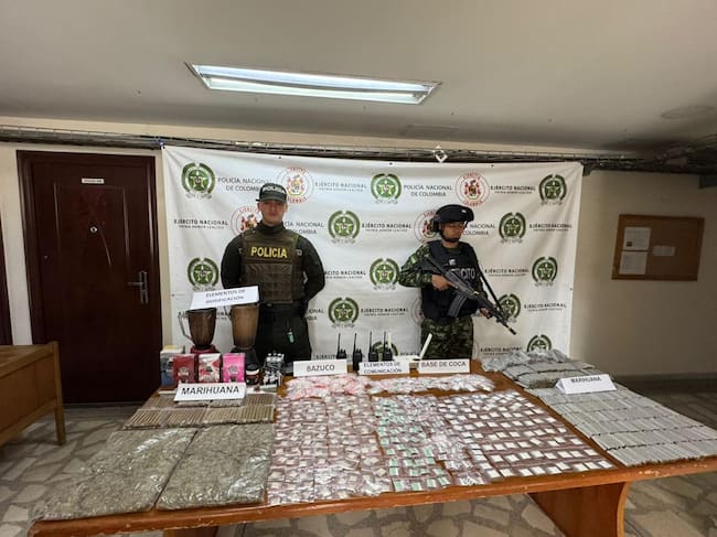 Incautan 7.000 dosis de estupefacientes en Itagüí. Foto: Policía Meval.