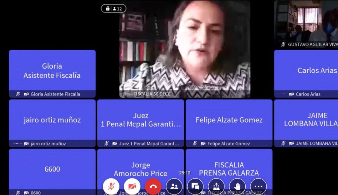 Foto tomada de la audiencia de imputación de cargos contra Gustavo Adolfo Aguilar, gerente de Asmet Salud