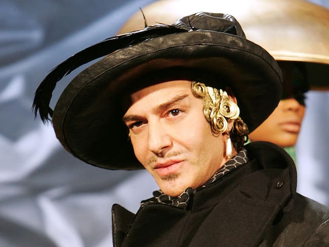 PARIS - JANUARY 21: Designer John Galiano Poses on the catwalk at the Christian Dior Fashion show, during Paris Fashion Week (Haute Couture) Spring-Summer 2008 at Polo de Paris on January 21, 2008 in Paris, France. (Photo by Toni Anne Barson/WireImage) *** Local Caption ***