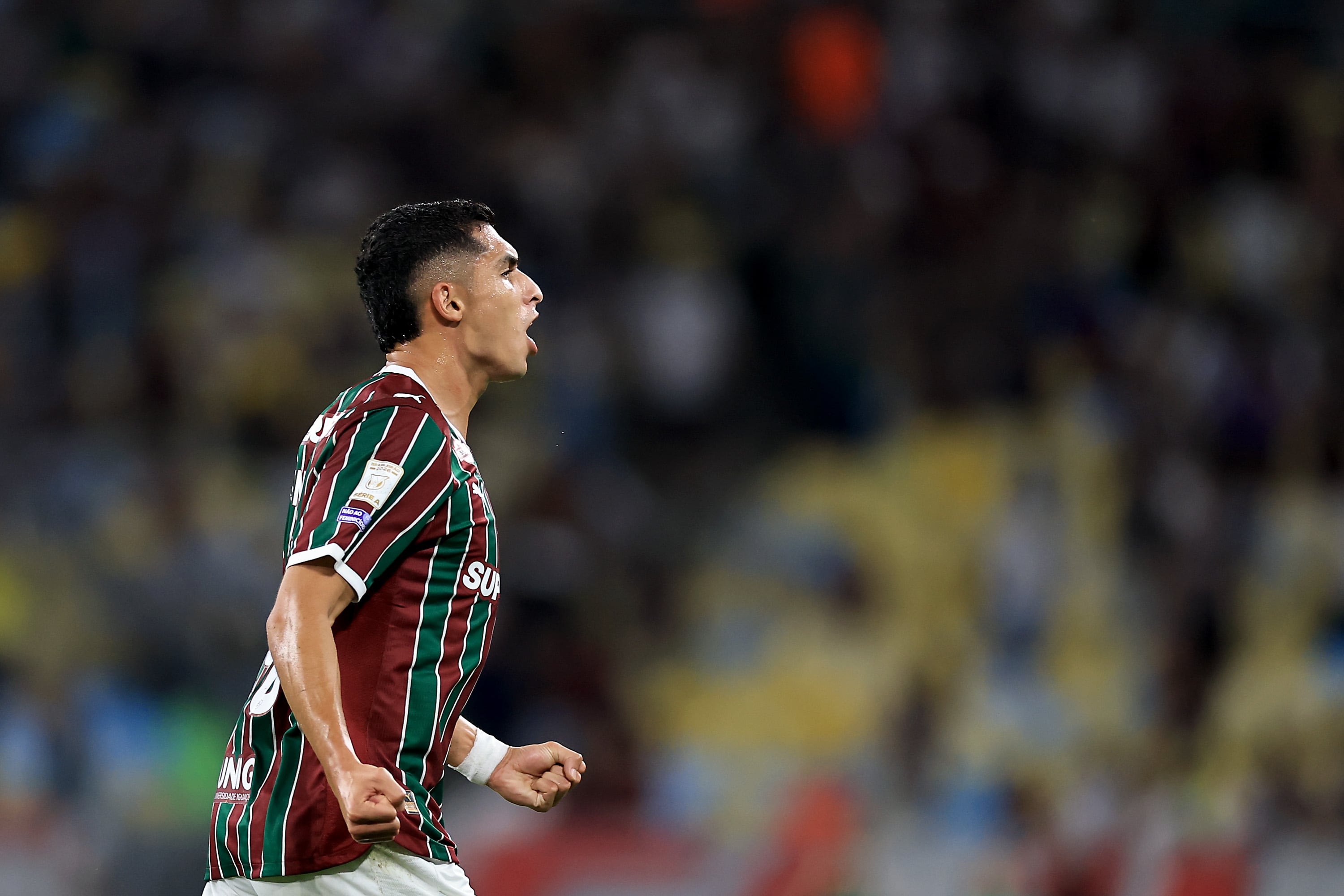 Kevin Serna celebra su gol ante Vitória. (Photo by Buda Mendes/Getty Images)