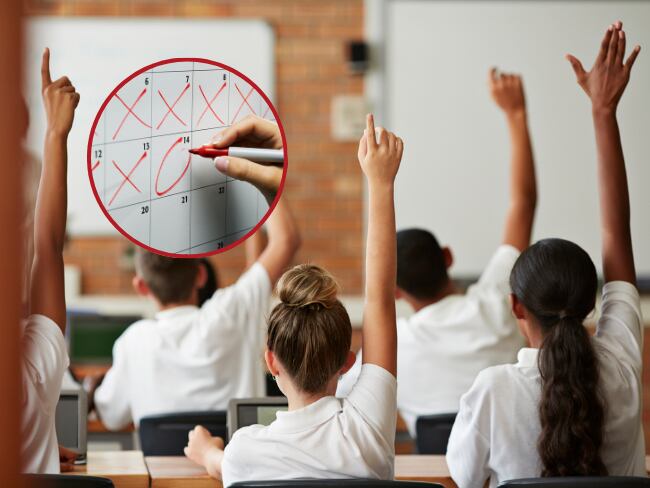 Grupo de niños participando en clase // calendario // Imagen de referencia // Getty Images