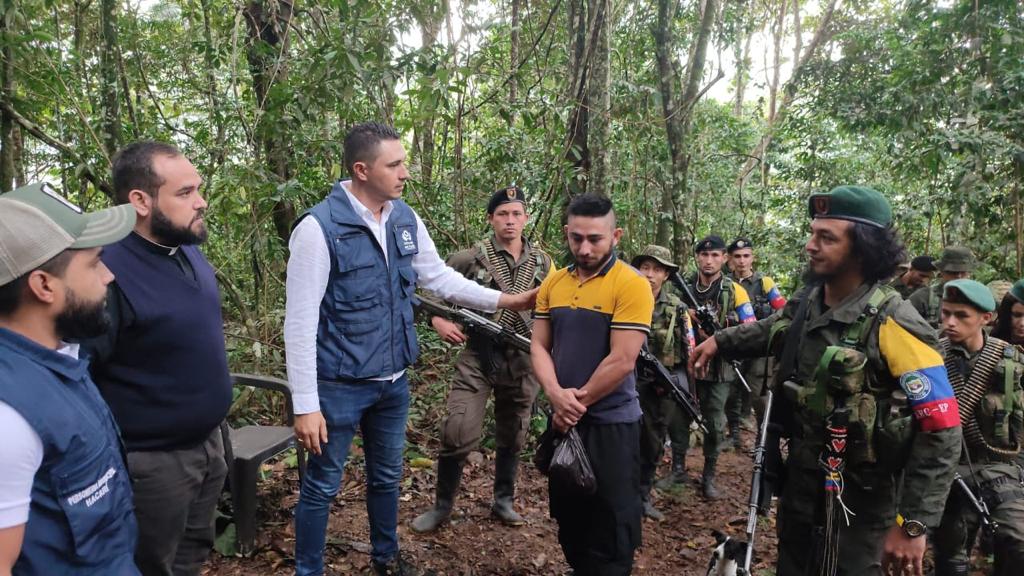 Joven liberado por las disidencias de las Farc. Cortesía Defensoría del Pueblo
