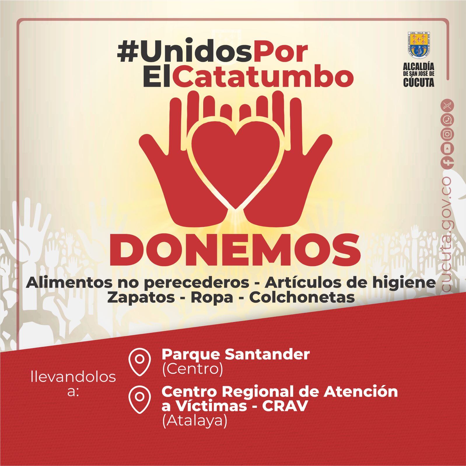 Alcaldía de Cúcuta activa campaña por los desplazados del Catatumbo. / Foto: Alcaldía de Cúcuta.