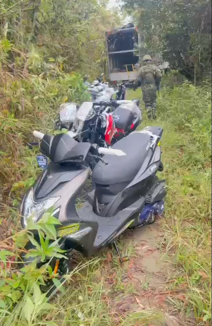 Motocicletas recuperadas por el Ejército en Ocaña / Foto: Ejército Nacional