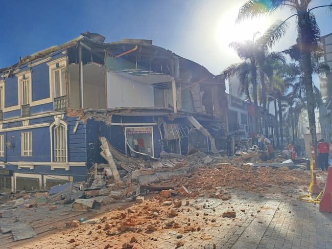 Afectaciones en edificios de Manizales tras terremoto en Colombia. Foto: Suministrada
