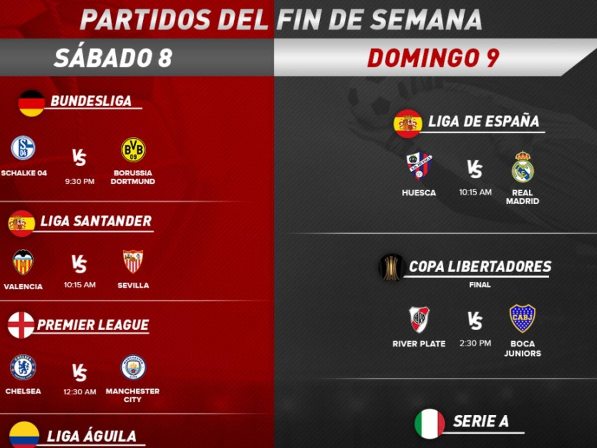 Agéndese con los partidos más destacados de este fin de semana
