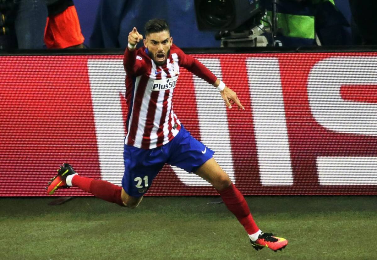 Carrasco celebrando el gol del empate en la final de Champions.
