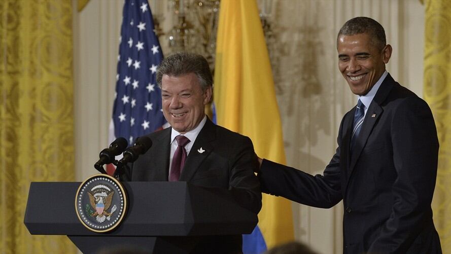 Los presidente Barack Obama y Juan Manuel Santos. Foto: Colprensa /Foto suministrada por SIG