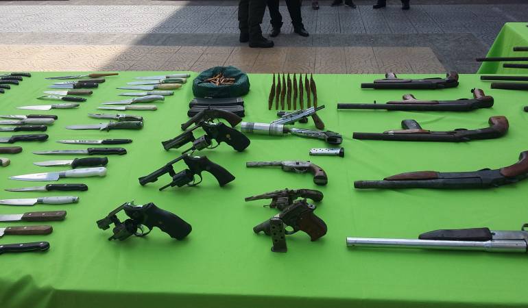 Incautan armas de todo tipo en Caldas durante el fin de semana