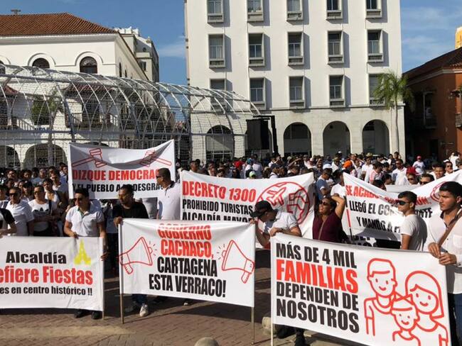 Plantón en Cartagena contra restricción en el horario de la rumba