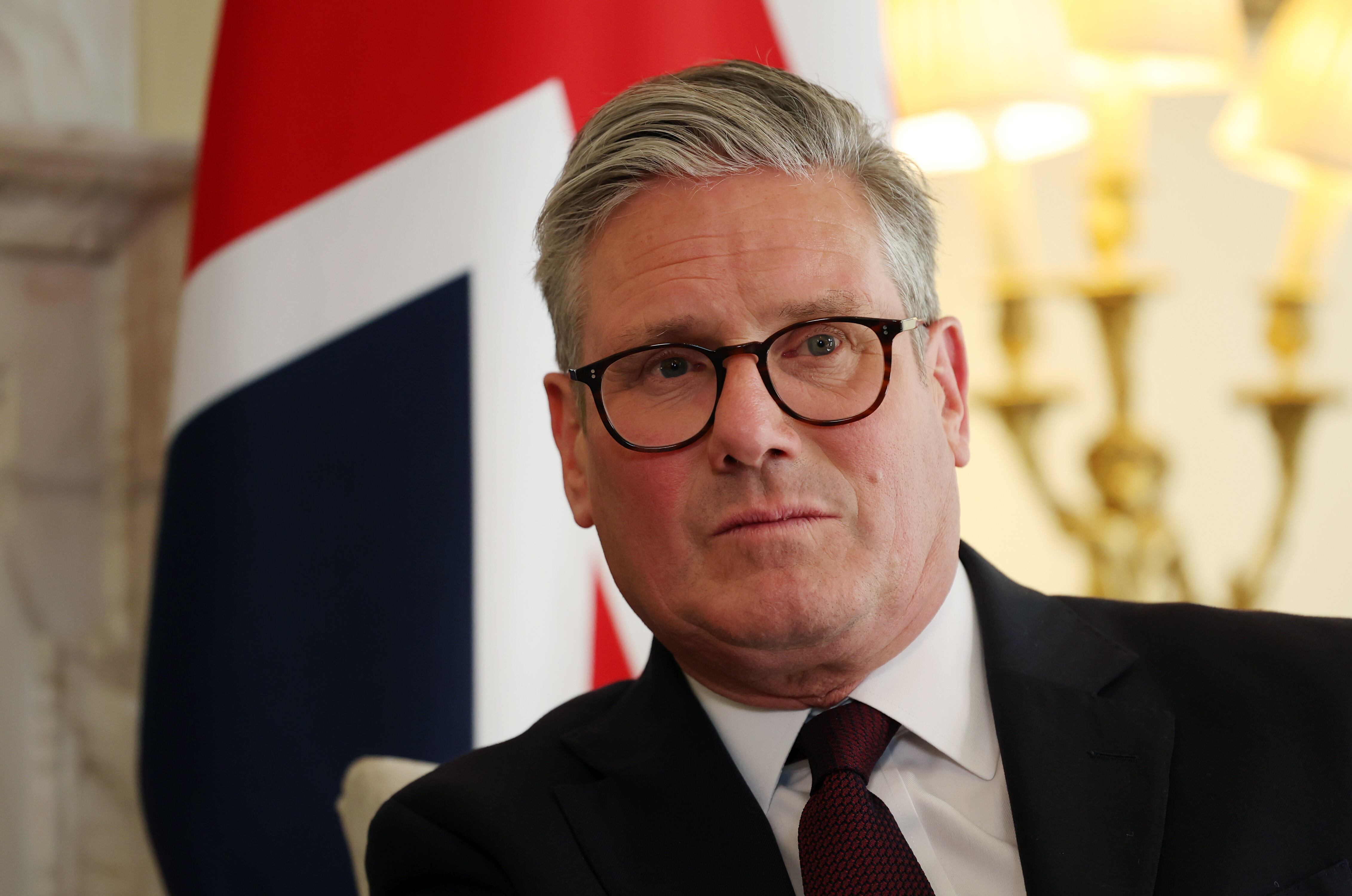 LONDON (United Kingdom), 24/04/2025.- British Prime Minister Keir Starmer during a meeting with President of the European Commission Ursula von der Leyen at 10 Downing Street in London, Britain, 24 April 2025. (Reino Unido, Londres) EFE/EPA/ANDY RAIN / POOL