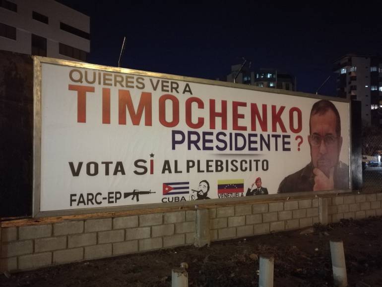 Esta es la valla que apareció en el sector de El Rodadero, en Santa Marta. 