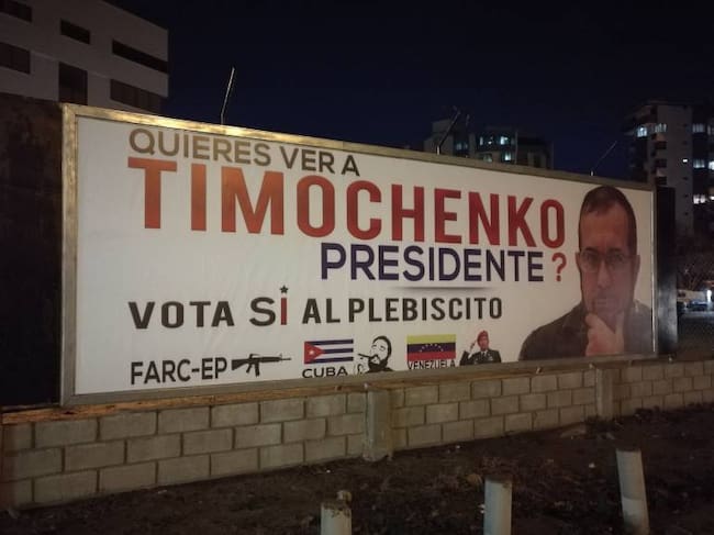 Esta es la valla que apareció en el sector de El Rodadero, en Santa Marta.