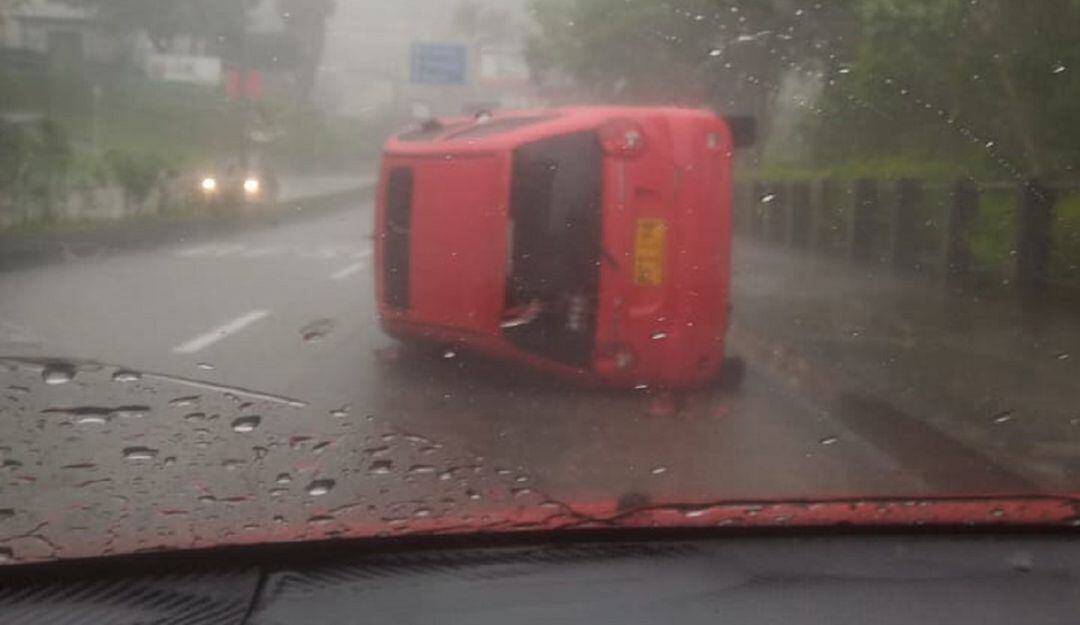 Accidente en Expoferias, Manizales. Foto: Jairo López.